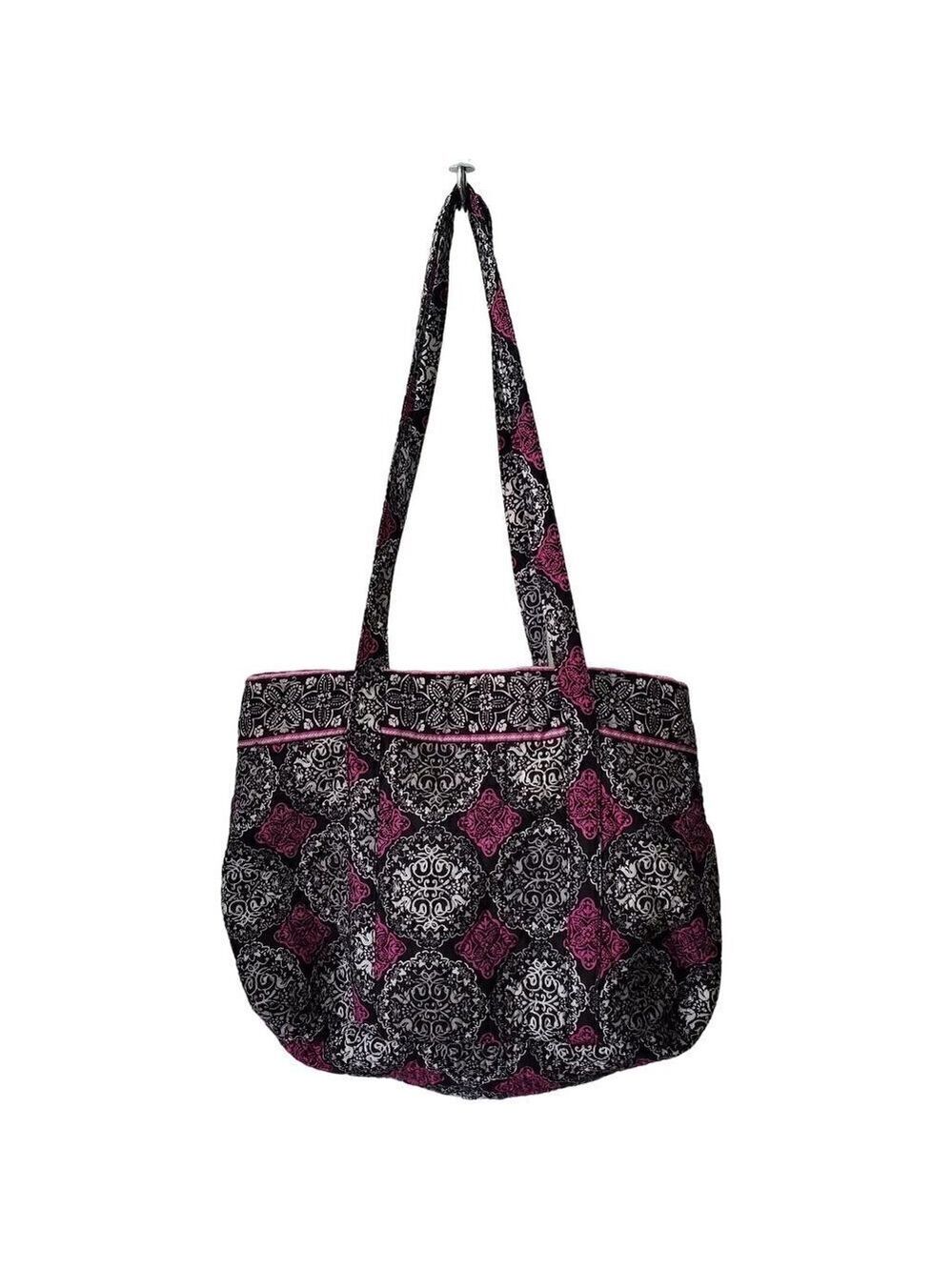 𝅺boutique Black Pink Floral Diaper Shoulder Bag Handbag Tote Satchel